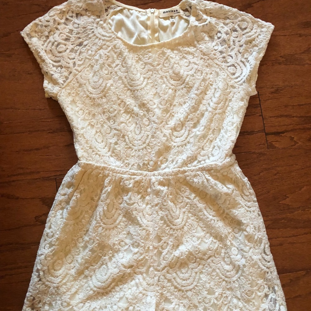Monteau White Lace Romper